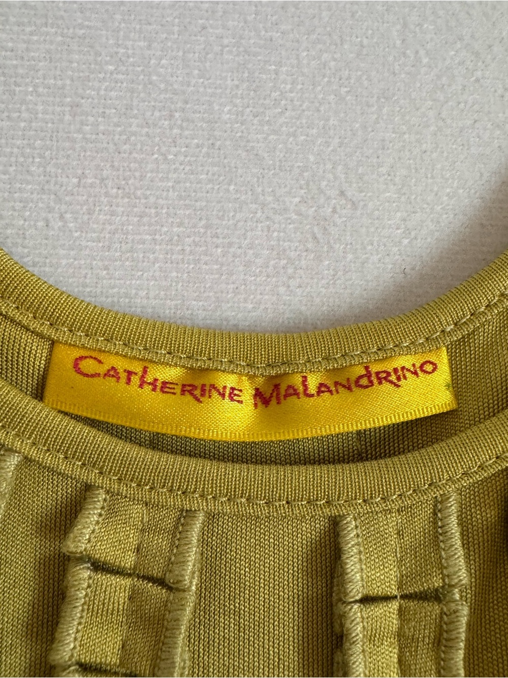 Catherine Malandrino Yellow-Green Beaded Sleeveless Mini Dress - Picture 2 of 6